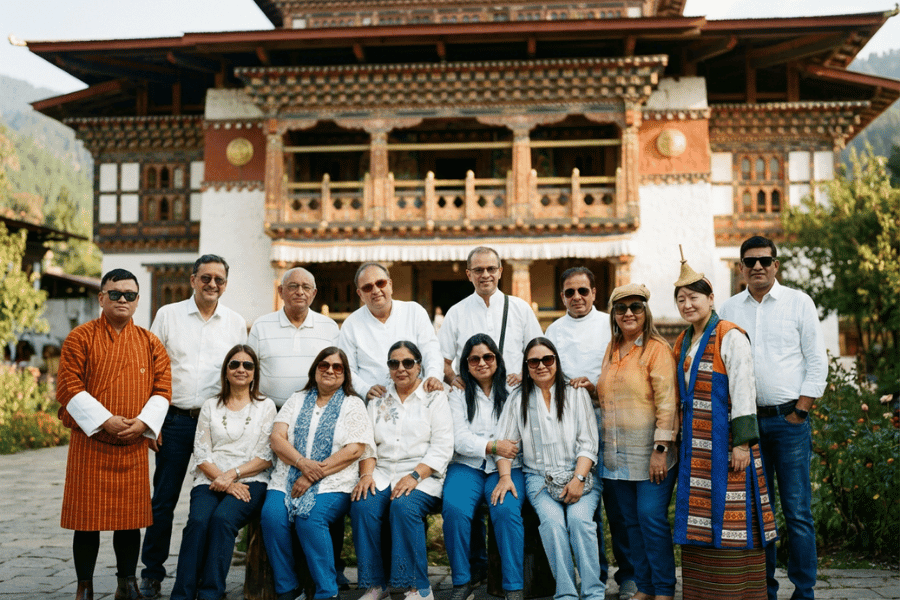 Tripjyada customers visiting a traditional Himalayan monastery